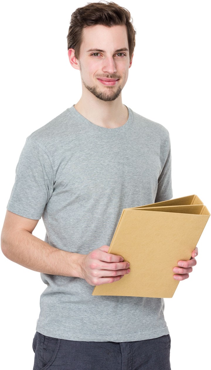patient holding documents